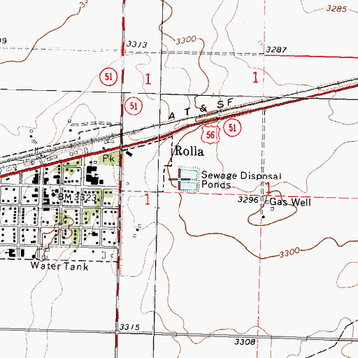 Topographic Map of Rolla Wastewater Plant, KS