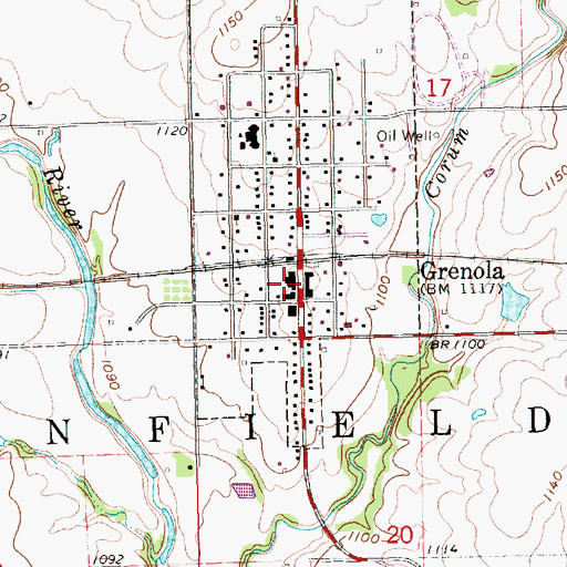 Topographic Map of Grenola Post Office, KS