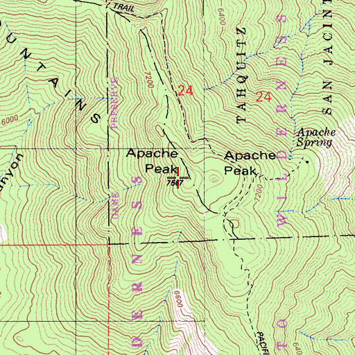 Topographic Map of Apache Peak, CA