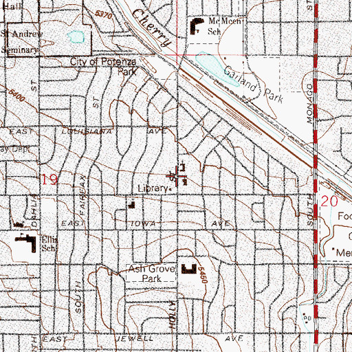 Topographic Map of Montessori School of Denver, CO