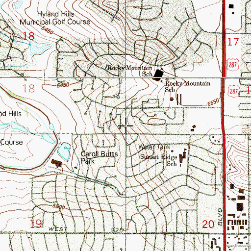 Topographic Map of Westminster Christian Church, CO