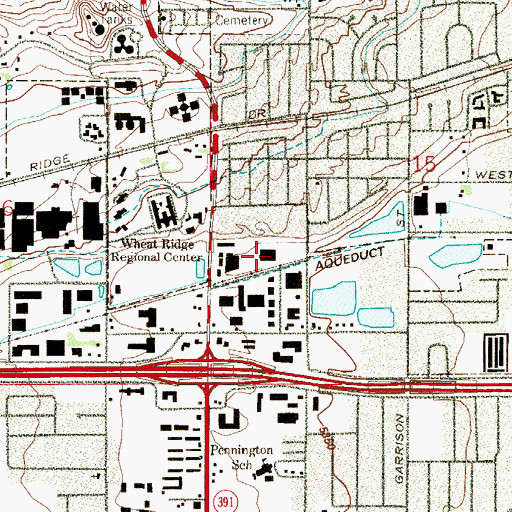 Topographic Map of Crossroads Church of Denver, CO