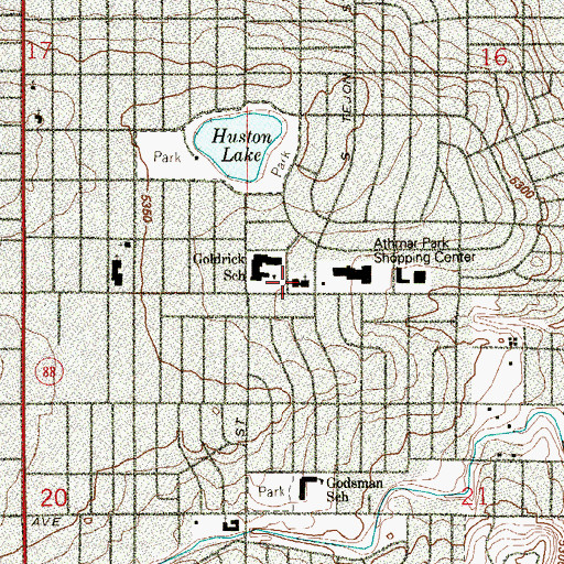 Topographic Map of Denver Public Library Athmar Park Branch, CO