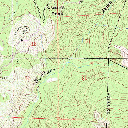Topographic Map of Azalea Creek, CA