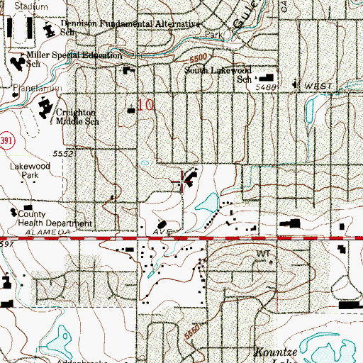 Topographic Map of Clifton Fowler Library, CO