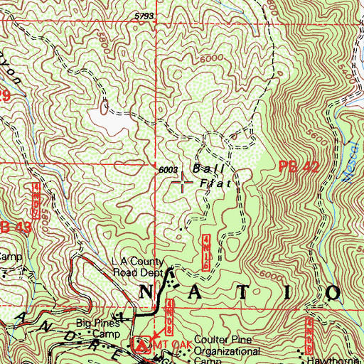 Topographic Map of Ball Flat, CA
