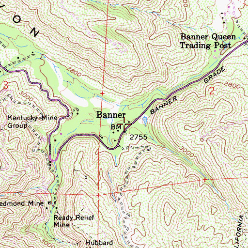 Topographic Map of Banner, CA