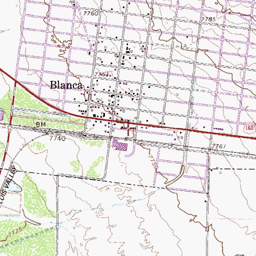 Topographic Map of Blanca Police Department, CO