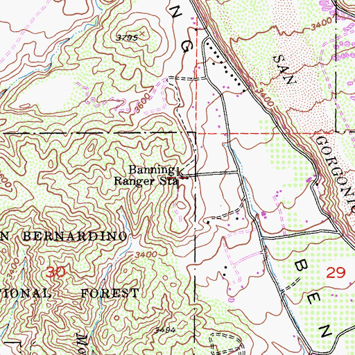 Topographic Map of Banning Ranger Station, CA