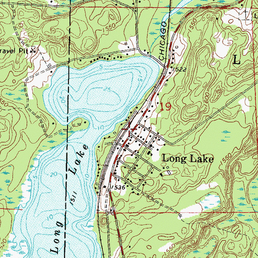 Topographic Map of Long Lake Fire and Rescue, WI