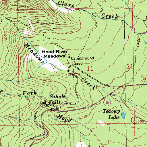 Topographic Map of Mount Hood Meadows Oregon Wastewater Treatment Plant, OR