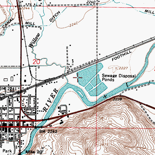 Topographic Map of Vale Wastewater Treatment Plant, OR