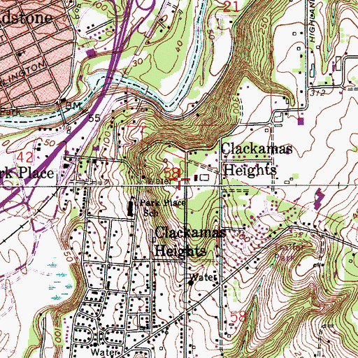 Topographic Map of South Fork Water Board, OR