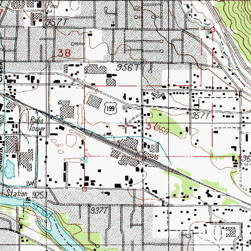 Topographic Map of Department of Motor Vehicles Grants Pass, OR