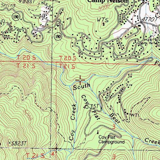 Topographic Map of Bear Creek, CA