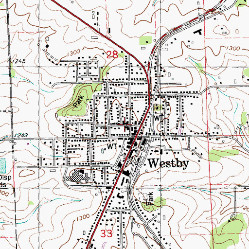 Topographic Map of Westby - Christiana Fire District, WI