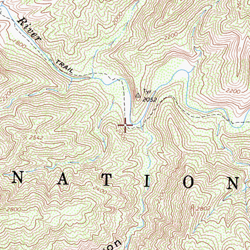 Topographic Map of Big Bend Canyon, CA