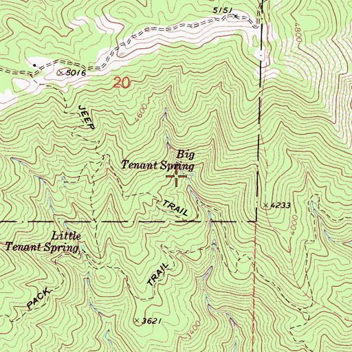Topographic Map of Big Tenant Spring, CA