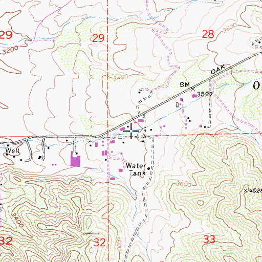 Topographic Map of Birch Creek, CA