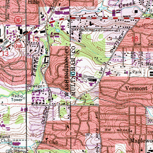 Topographic Map of Alpenrose Dairy Opera House, OR
