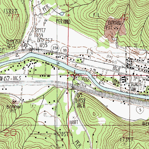 Topographic Map of Gold Hill Beach Park Non - Motorized Boat Ramp, OR
