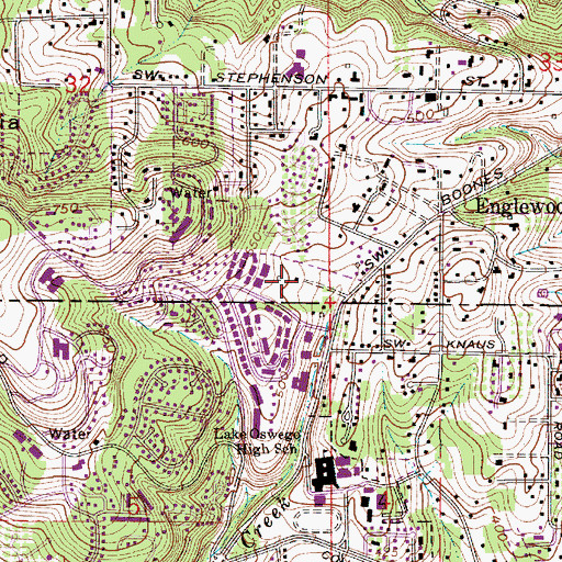 Topographic Map of Department of Motor Vehicles Lake Oswego, OR