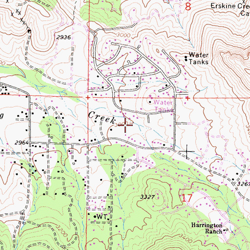 Topographic Map of Bodfish Canyon, CA