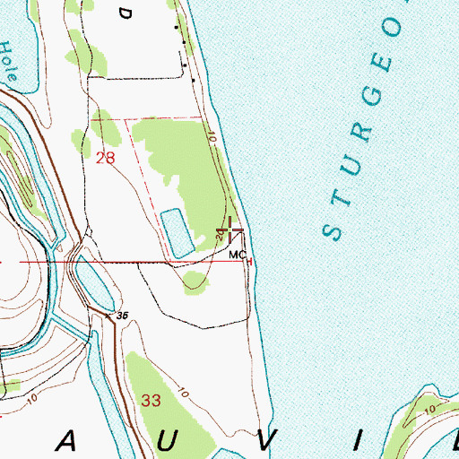 Topographic Map of Sturgeon Lake Access Ramp, OR