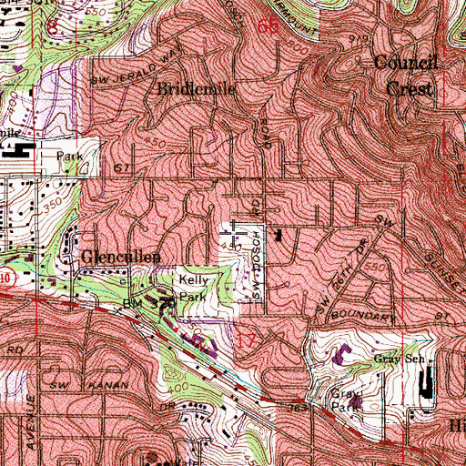 Topographic Map of Saint Andrews United Presbyterian Church, OR