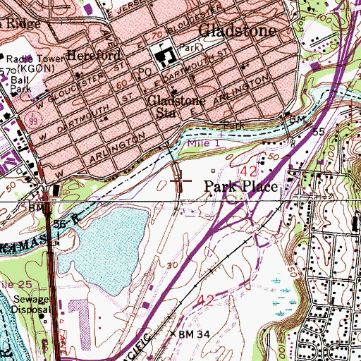 Topographic Map of Tri - City Service District Biomass Facility, OR