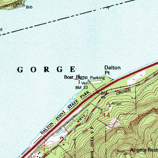 Topographic Map of Dalton Point Boat Ramp, OR