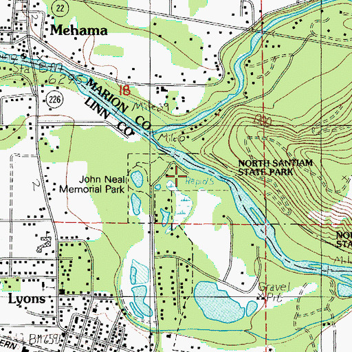 Topographic Map of John Neal Memorial County Park Boat Ramp, OR