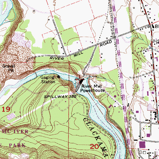 Topographic Map of Timber Park Boat Launch, OR