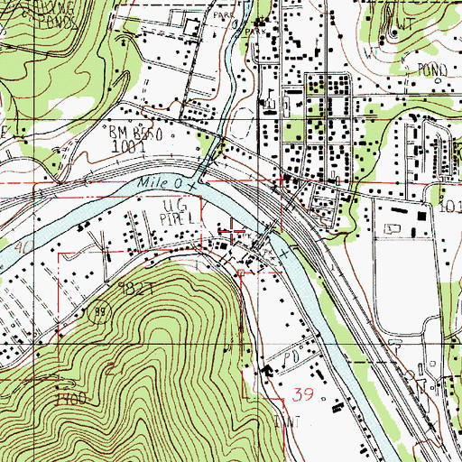 Topographic Map of Coyote Evans Wayside City Boat Ramp, OR