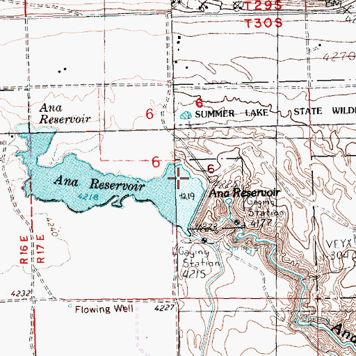 Topographic Map of Ana Reservoir Boat Ramp, OR