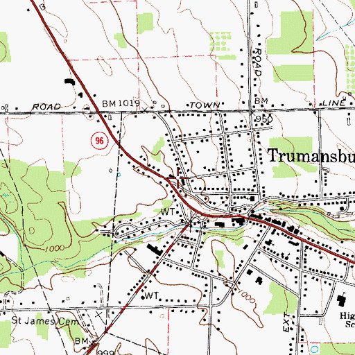 Topographic Map of Trumansburg Fire Department, NY