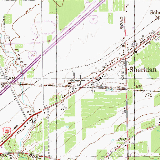 Topographic Map of Sheridan Fire Department, NY