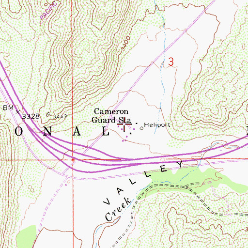 Topographic Map of Cameron Guard Station, CA