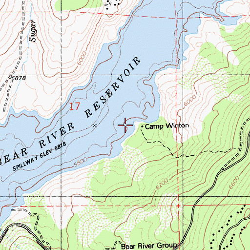 Topographic Map of Camp Winton, CA