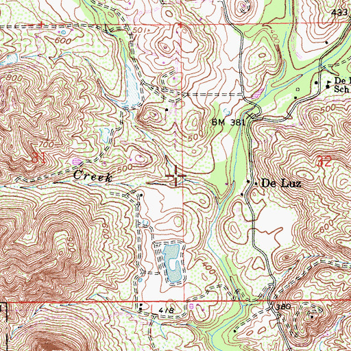 Topographic Map of Camps Creek, CA