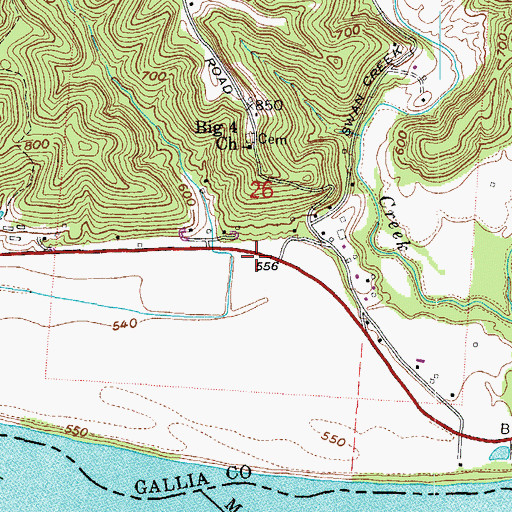 Topographic Map of Lacey Lane Post Light, WV