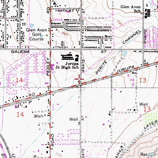 Topographic Map of City of Jurupa Valley, CA