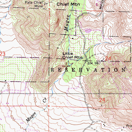 Topographic Map of Castro Canyon, CA