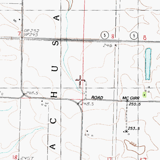 Topographic Map of B and B Farms, IL
