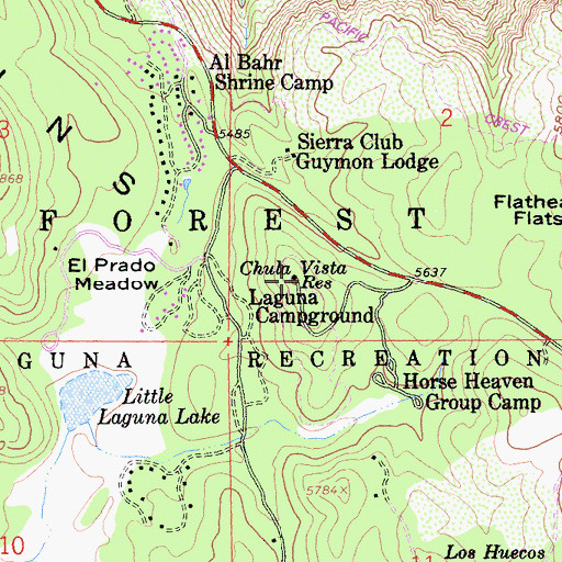 Topographic Map of Chula Vista Reservoir, CA