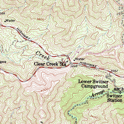 Topographic Map of Clear Creek Station, CA