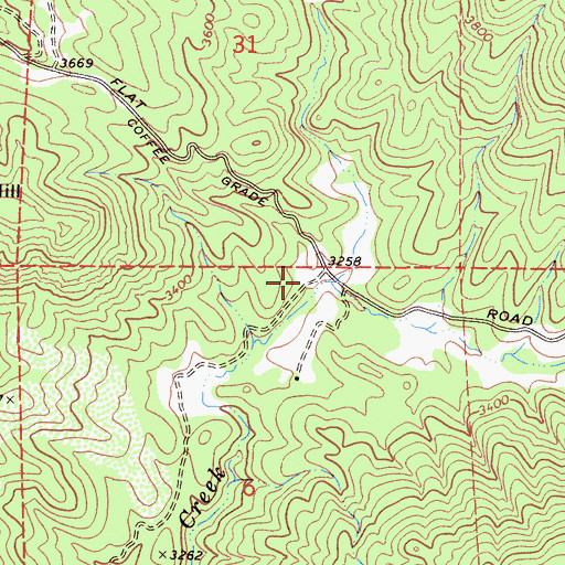 Topographic Map of Coffee Creek, CA