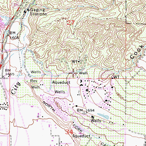 Topographic Map of Cook Canyon, CA