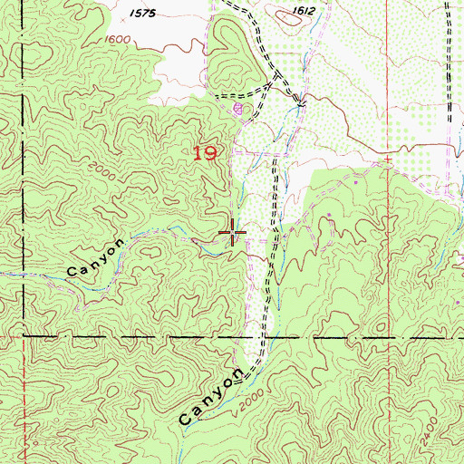 Topographic Map of Cow Canyon, CA
