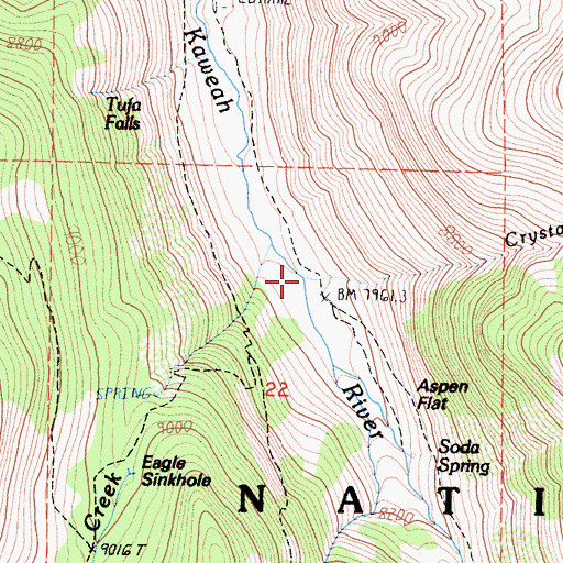 Topographic Map of Crystal Creek, CA